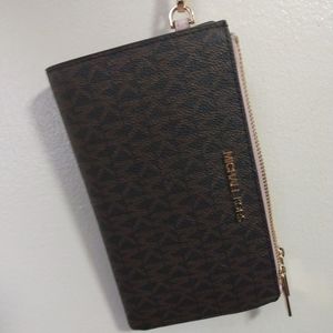 MK Double Zipper Wristlet
